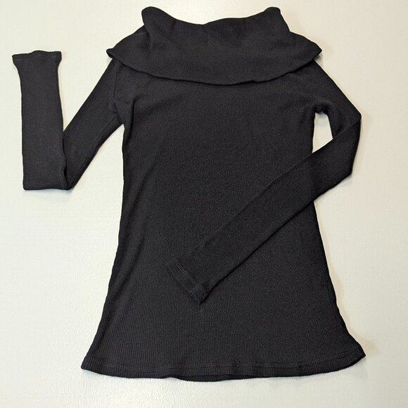 Michael Stars *One Size Fits Most Black Oversized Mock Turtleneck Sweater - Picture 1 of 11